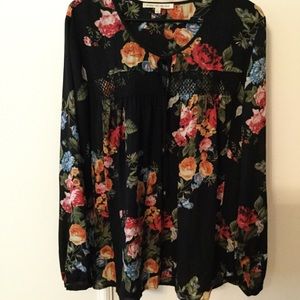 Daniel Rainn Top Blouse Tassels  Long Sleeve